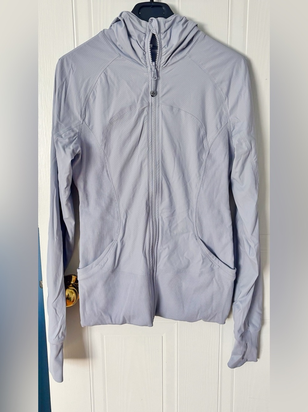 lululemon athletica Light Gray Hooded Full-Zip Jacket